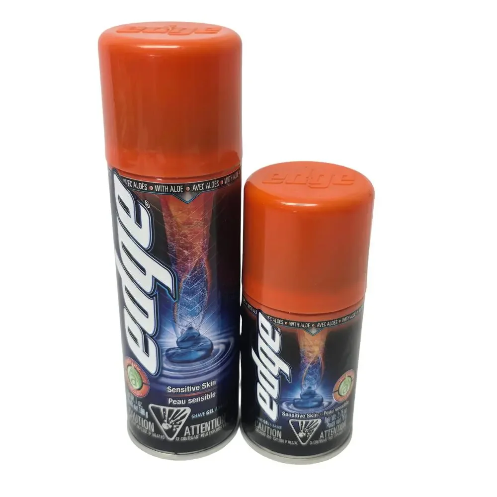 Schick Edge Shave Gel for Sensitive Skin with Aloe 7 oz & 2.75 oz Men's Shaving